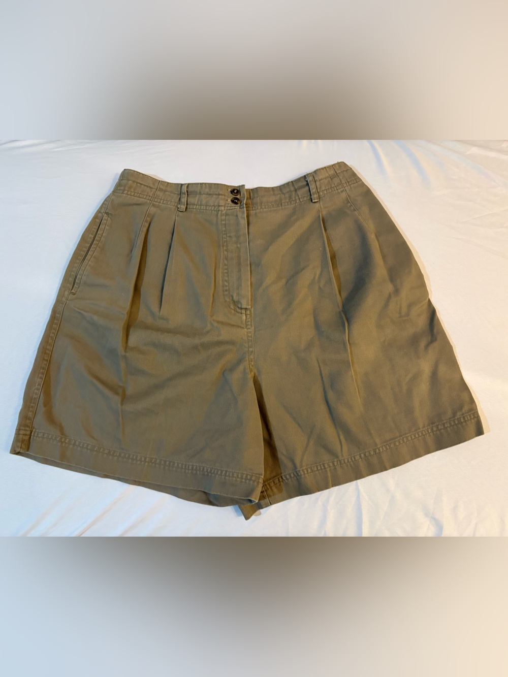 Vintage Rafaella Women’s Classic Cotton Chino Shorts High Waist Wide Leg Size 12